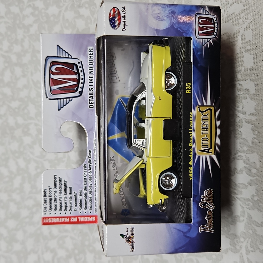 M2 Machines Yellow/White 1955 Dodge Royal Lancer Die-cast Car